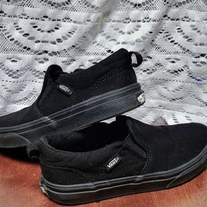 Vans Slip-On Skate Shoe - Little Kid - Black Monochrome